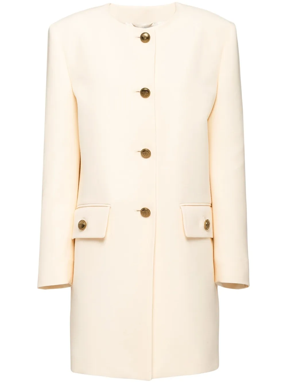 Однобортное пальто Prada, нейтральный
Однобортное пальто Prada, нейтральный