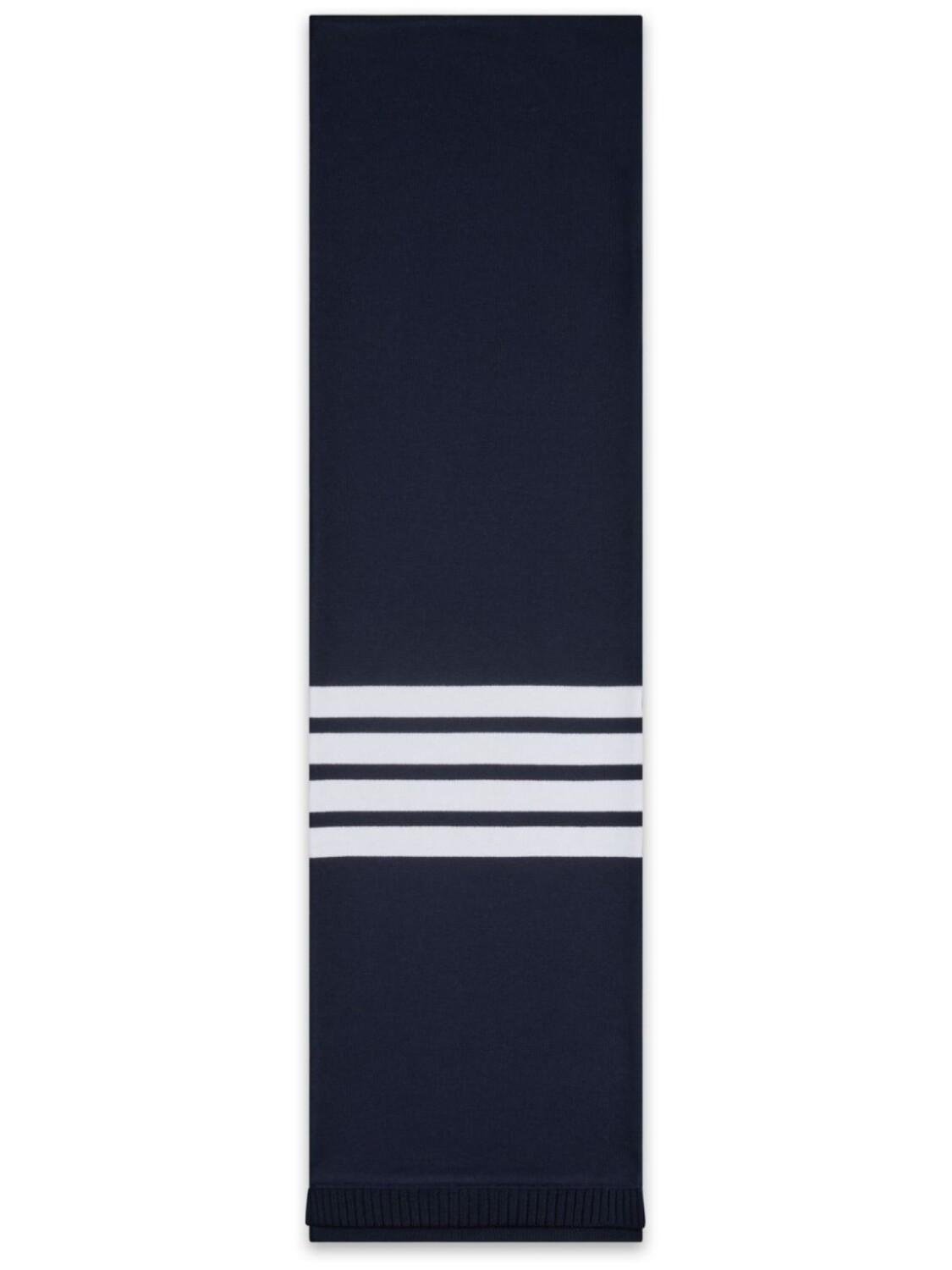 Шарф в рубчик с полосками 4-Bar Thom Browne, синий
Шарф в рубчик с полосками 4-Bar Thom Browne, синий