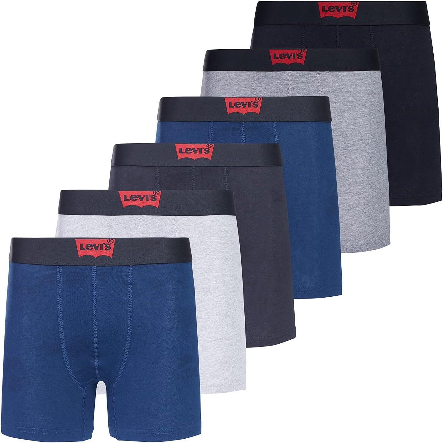 Мужские трусы-боксеры Levi's из дышащего хлопка, упаковка из 6 шт., 2 Black / 2 Blue / 1 Heather Grey / 1 Grey
Мужские трусы-боксеры Levi's из дышащего хлопка, упаковка из 6 шт., 2 Black / 2 Blue / 1 Heather Grey / 1 Grey