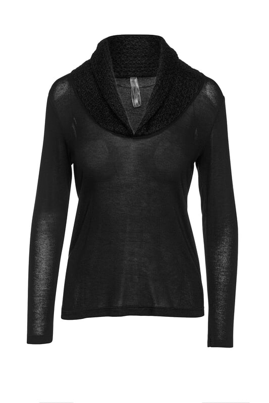 Топ с воротником и длинными рукавами Conquista, черный
Топ с воротником и длинными рукавами Conquista, черный