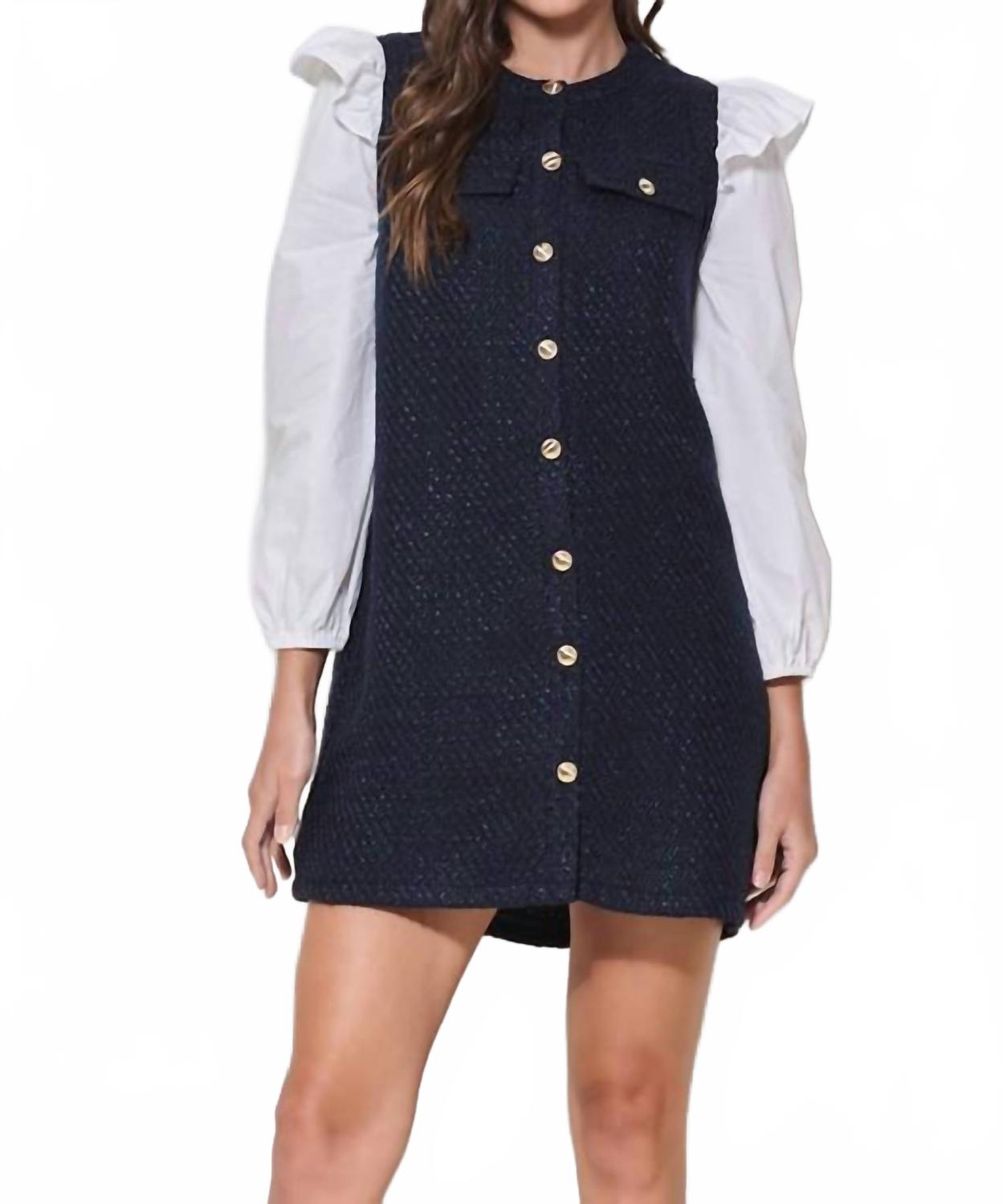 Твидовое платье в темно-синем цвете ABLE 
Твидовое платье в темно-синем цвете ABLE