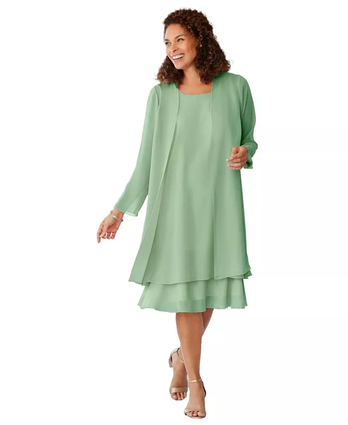 Женское платье-пиджак Within из двух частей Woman Within, зеленый
Женское платье-пиджак Within из двух частей Woman Within, зеленый