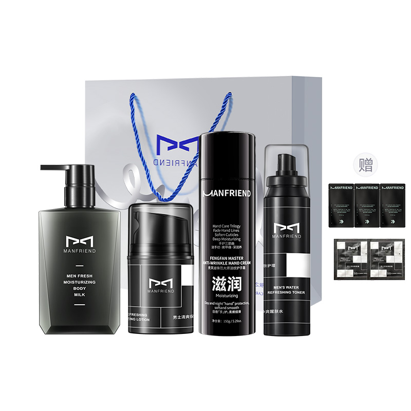 Мужской набор для увлажнения кожи на осень-зиму из четырёх средств MANFRIEND, Fall Winter 4-Piece Set (Body Lotion+Moisturizing Hand Cream+Hydrating Moisturizing Lotion+Hydrating Toner)
Мужской набор для увлажнения кожи на осень-зиму из четырёх средств MANFRIEND, Fall Winter 4-Piece Set (Body Lotion+Moisturizing Hand Cream+Hydrating Moisturizing Lotion+Hydrating Toner)