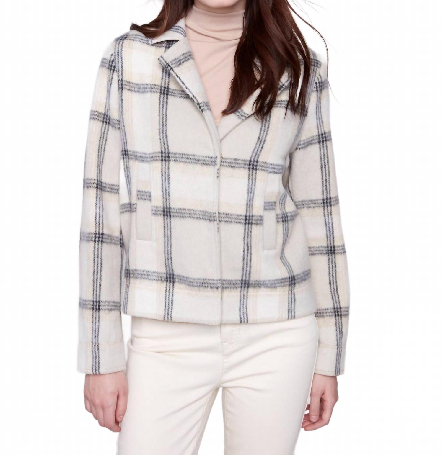 CHARLIE B Короткое пальто из букле в клетку, бежевого цвета
CHARLIE B Короткое пальто из букле в клетку, бежевого цвета