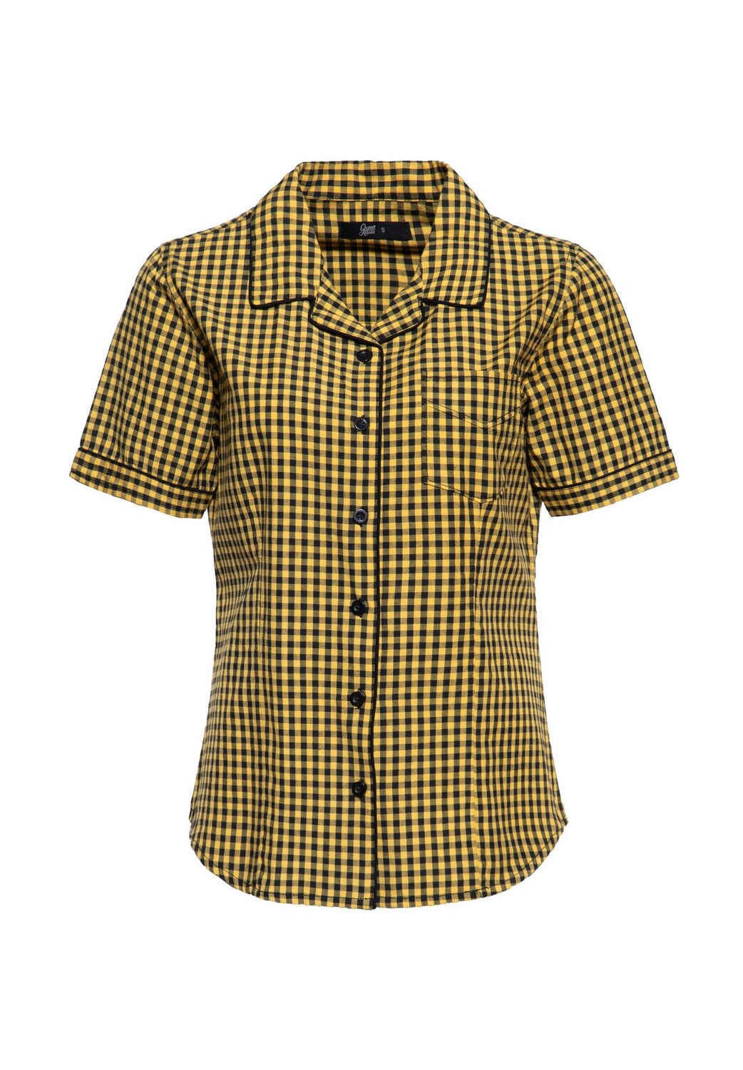Рубашка с короткими рукавами и воротником с лацканами QUEEN KEROSIN, желтый
Рубашка с короткими рукавами и воротником с лацканами QUEEN KEROSIN, желтый