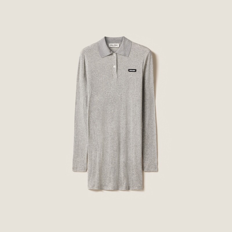 Короткое платье из трикотажного полотна в рубчик Miu Miu, серый
Короткое платье из трикотажного полотна в рубчик Miu Miu, серый