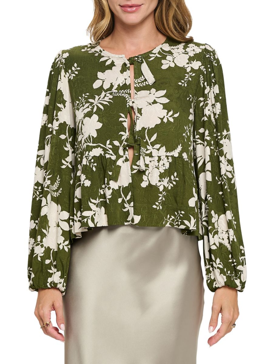 Топ с цветочным принтом и завязкой спереди Renee C., оливковый
Топ с цветочным принтом и завязкой спереди Renee C., оливковый