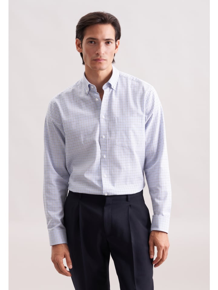 Обычная фланелевая рубашка средне-синего цвета Seidensticker
Обычная фланелевая рубашка средне-синего цвета Seidensticker