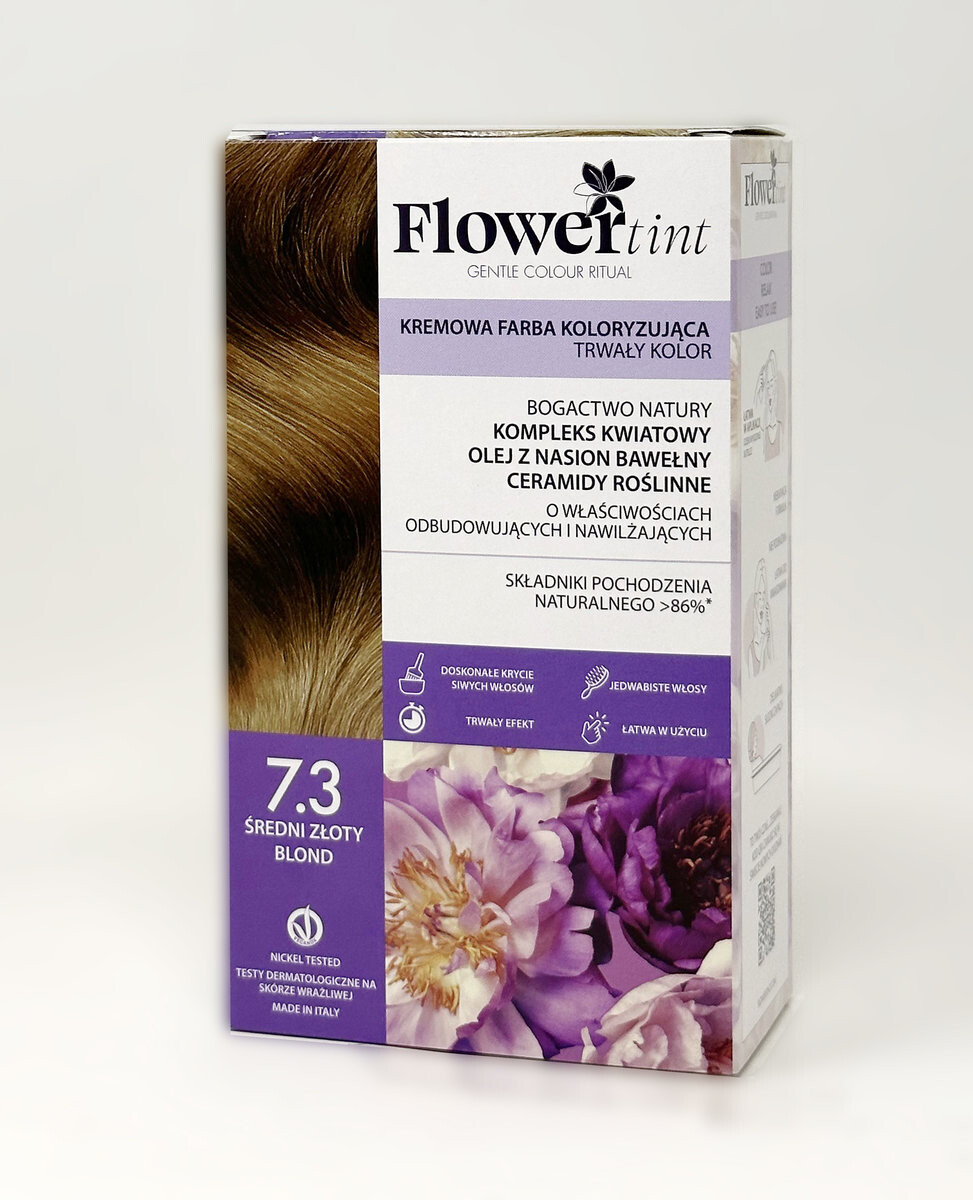 Flowertint, Стойкая краска для волос, Золотая серия, 7.3 Средний золотистый блондин
Flowertint, Стойкая краска для волос, Золотая серия, 7.3 Средний золотистый блондин