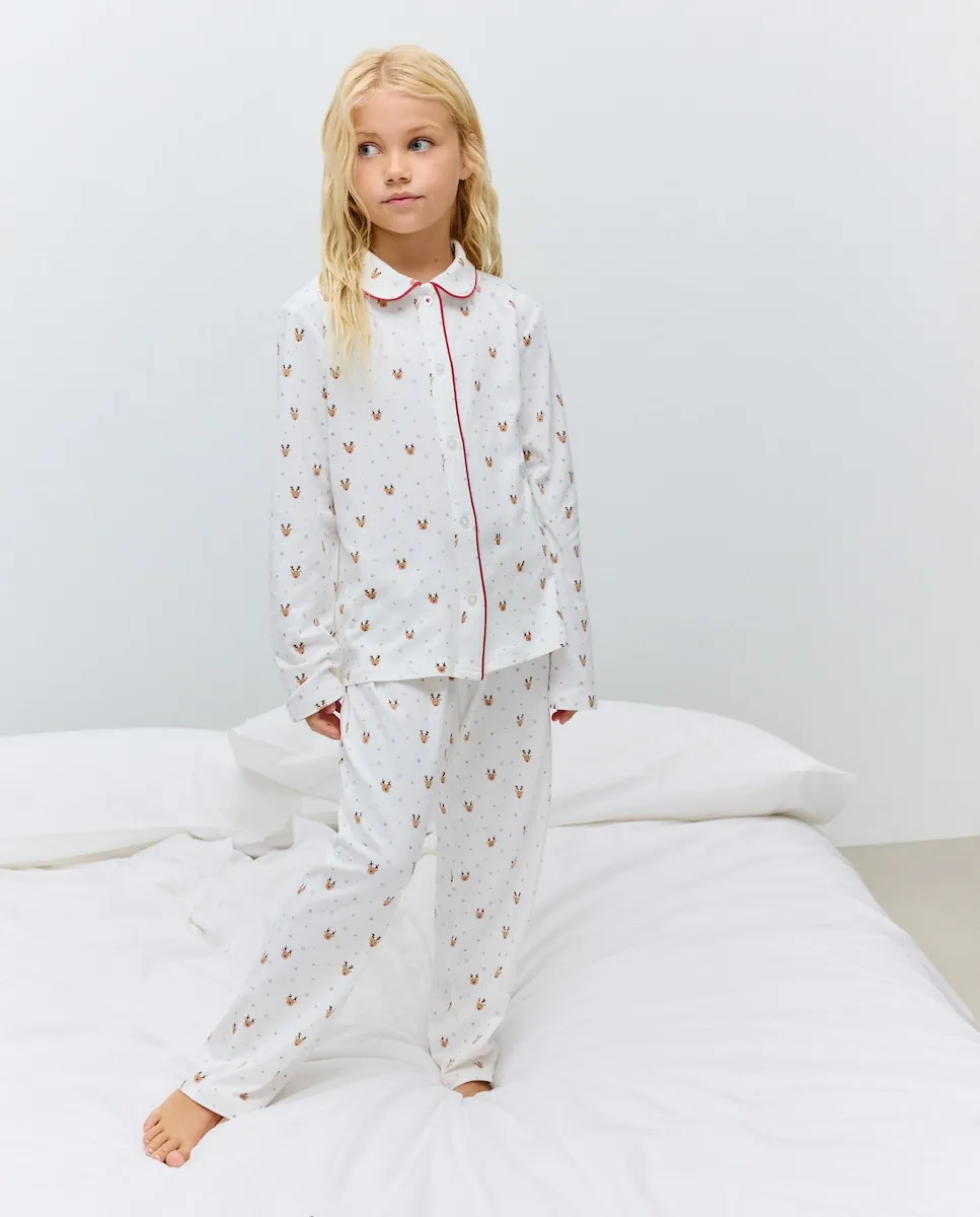 Длинная детская пижама на пуговицах с принтом Cotton Juice, белый
Длинная детская пижама на пуговицах с принтом Cotton Juice, белый