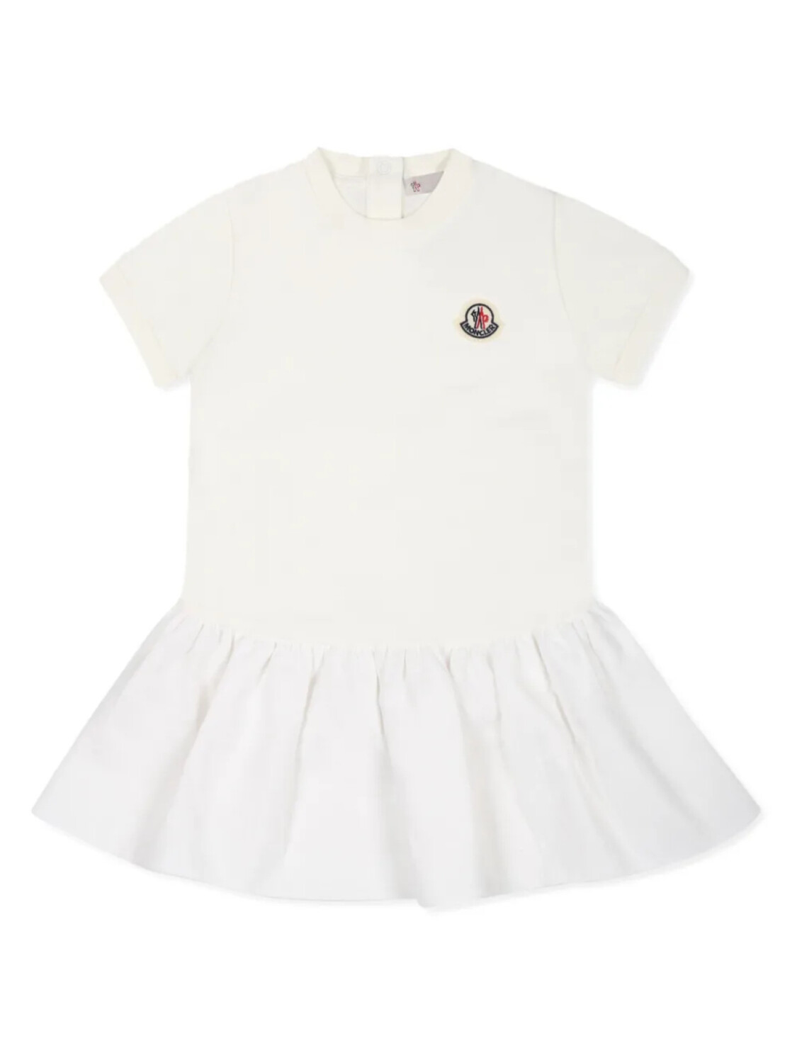 Платье из хлопка Moncler Enfant, белый 
Платье из хлопка Moncler Enfant, белый