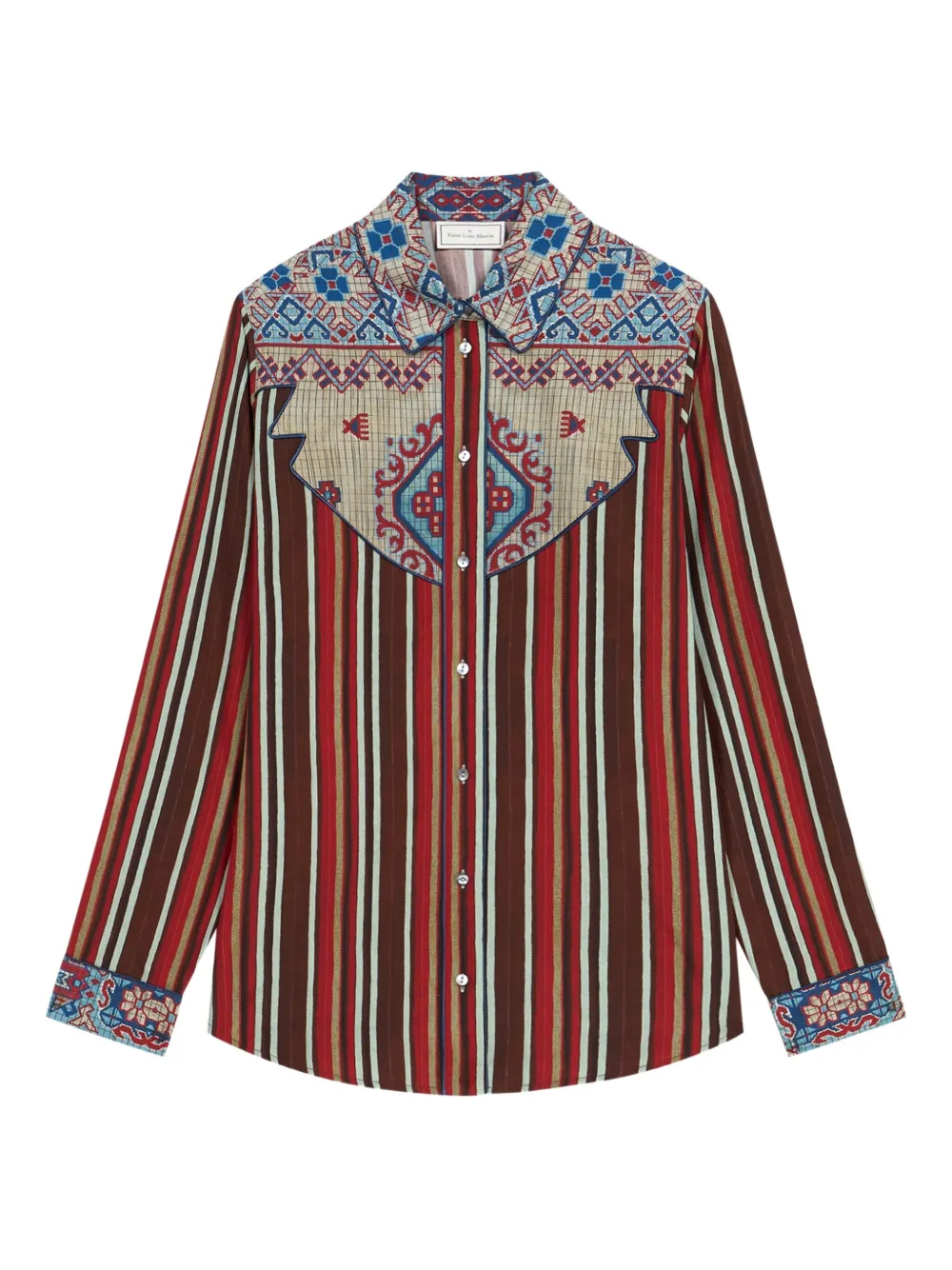 Вышитая полосатая рубашка Pierre-Louis Mascia
Вышитая полосатая рубашка Pierre-Louis Mascia