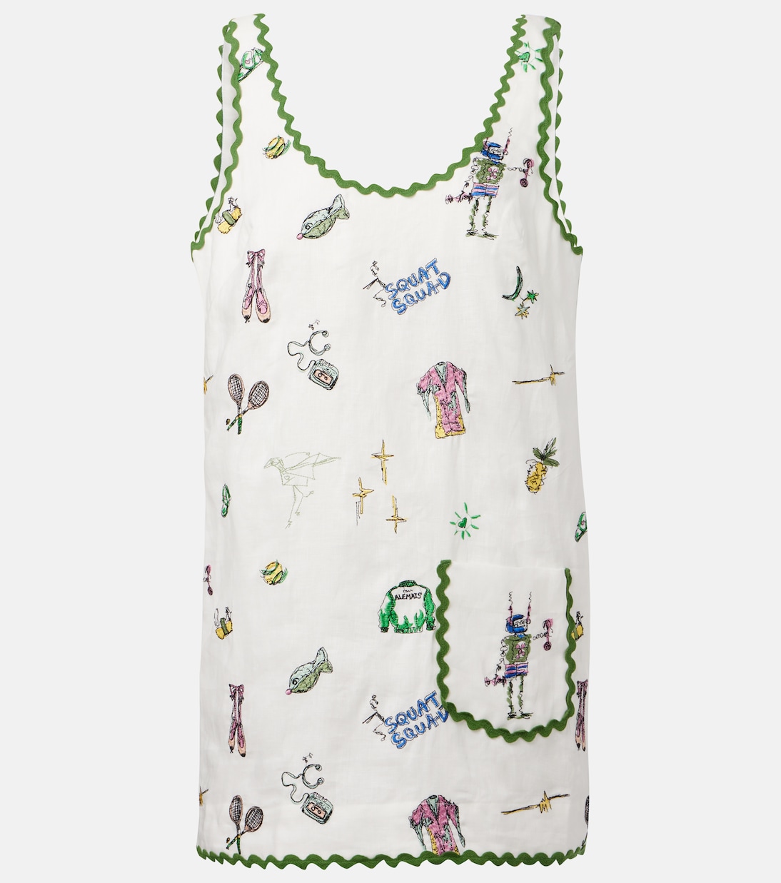 Вышитое льняное мини-платье Alémais, кремовый
Вышитое льняное мини-платье Alémais, кремовый