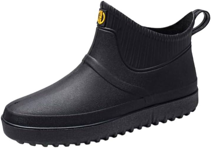 Мужские резиновые сапоги Hhhchpm, уличные, водонепроницаемые, легко надеваются, с нескользящей подошвой, короткие резиновые сапожки для сада, кухни и улицы, дождевые ботинки, черный
Мужские резиновые сапоги Hhhchpm, уличные, водонепроницаемые, легко надеваются, с нескользящей подошвой, короткие резиновые сапожки для сада, кухни и улицы, дождевые ботинки, черный