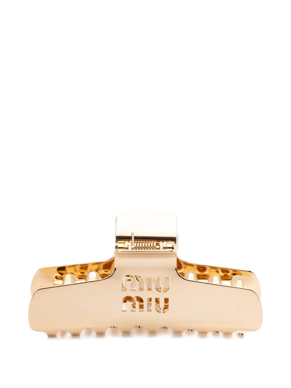 Заколка для волос с тисненым логотипом Miu Miu, золотистый
Заколка для волос с тисненым логотипом Miu Miu, золотистый