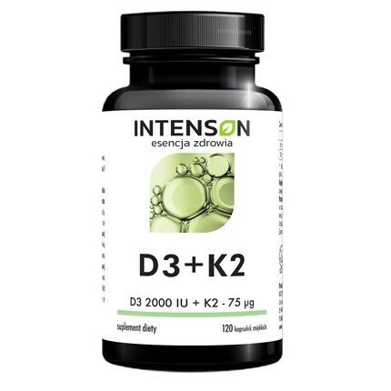 D3 K2 Пищевая добавка 120 капсул Intenson
D3 K2 Пищевая добавка 120 капсул Intenson