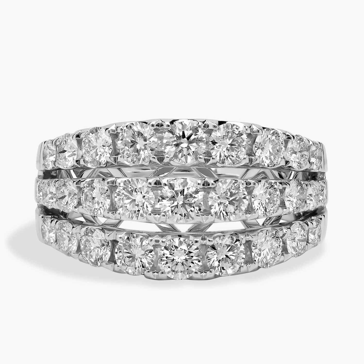 Модное кольцо с тремя рядами градуированных бриллиантов из 14-каратного белого золота (2 1/4 карата) Blue Nile
Модное кольцо с тремя рядами градуированных бриллиантов из 14-каратного белого золота (2 1/4 карата) Blue Nile