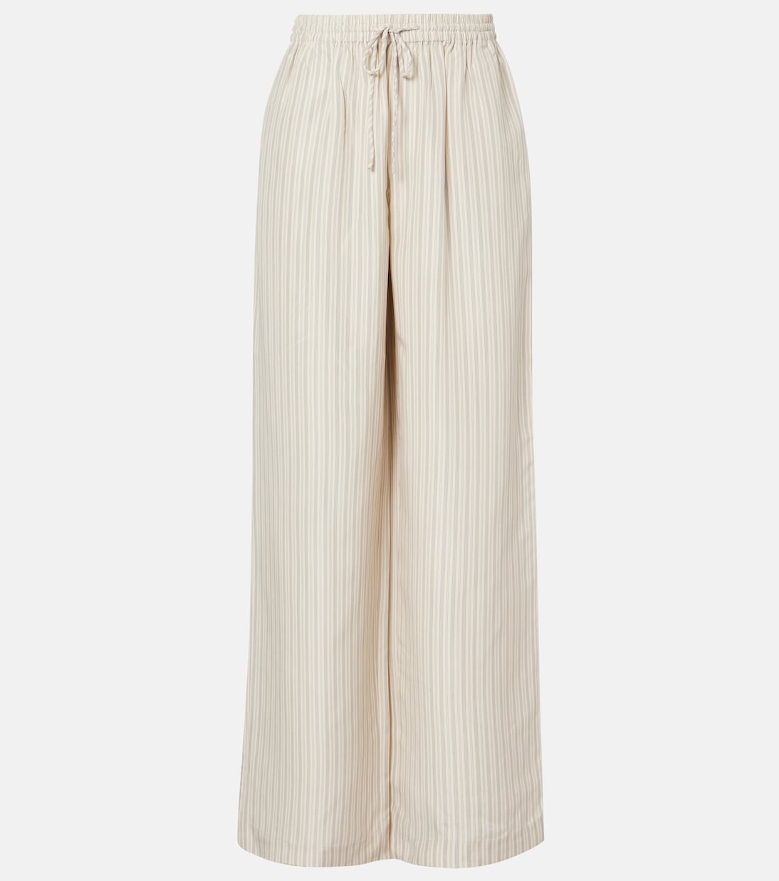 Широкие шелковые брюки в полоску Róhe, Classic Stripe
Широкие шелковые брюки в полоску Róhe, Classic Stripe