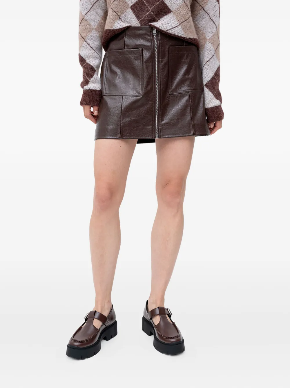 Мини-юбка на молнии с накладными карманами Hugo, коричневый
Мини-юбка на молнии с накладными карманами Hugo, коричневый