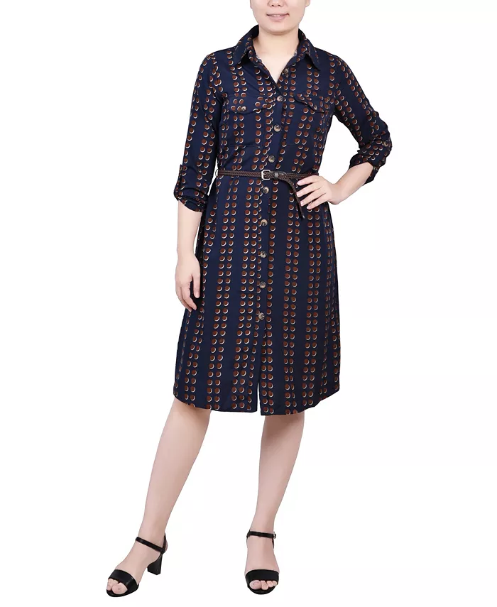 Миниатюрное платье-рубашка с рукавами 3/4 и манжетами на пуговицах NY Collection, синий
Миниатюрное платье-рубашка с рукавами 3/4 и манжетами на пуговицах NY Collection, синий