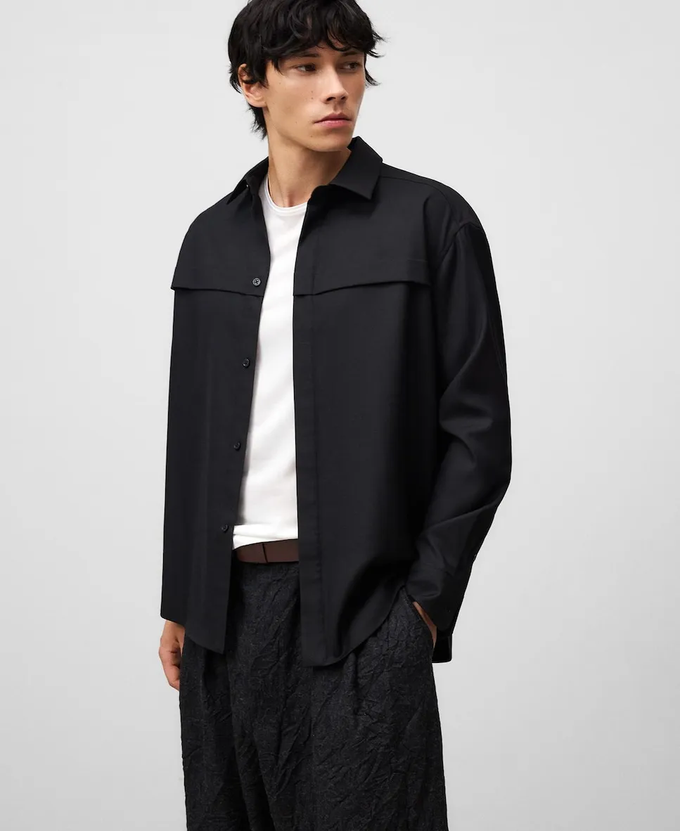 Мужская рубашка с горизонтальной складкой Adolfo Dominguez, черный
Мужская рубашка с горизонтальной складкой Adolfo Dominguez, черный