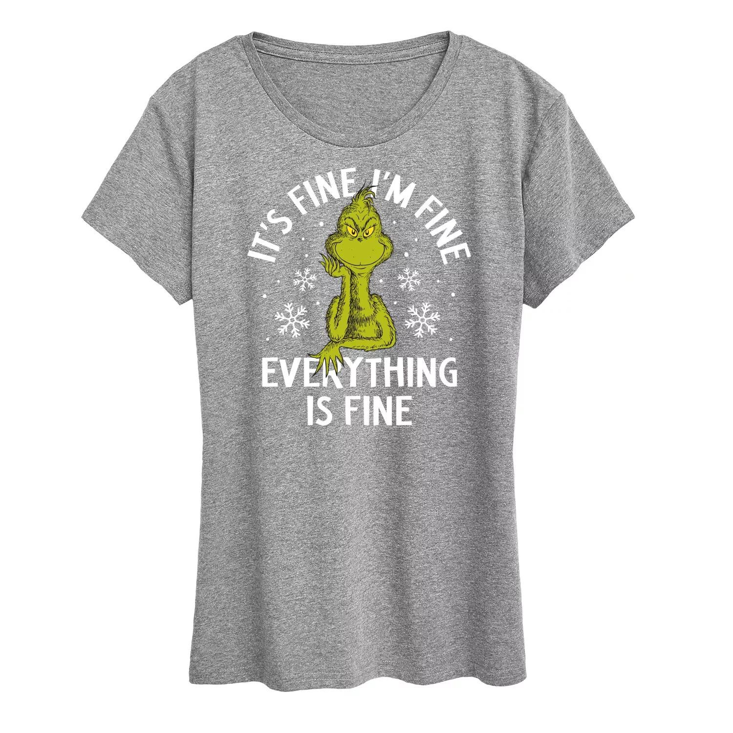 Женская футболка с рисунком Dr. Seuss Grinch It's Fine I'm Fine Licensed Character
Женская футболка с рисунком Dr. Seuss Grinch It's Fine I'm Fine Licensed Character