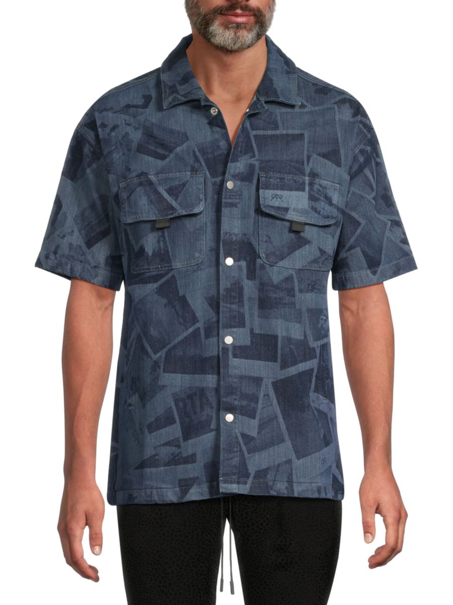 Рубашка с короткими рукавами из хлопкового денима с принтом RTA, цвет Indigo Photo
Рубашка с короткими рукавами из хлопкового денима с принтом RTA, цвет Indigo Photo