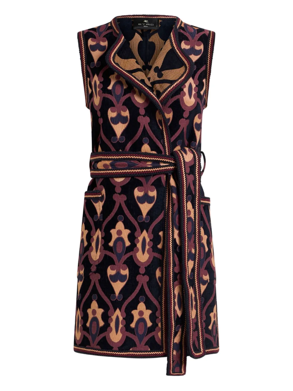 Мини-платье с жаккардовым узором и поясом ETRO, синий
Мини-платье с жаккардовым узором и поясом ETRO, синий