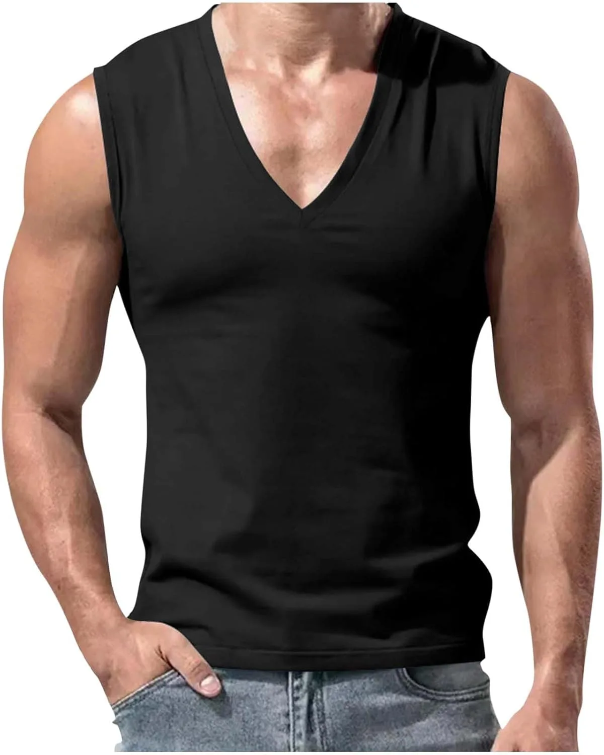 Мужская майка-борцовка V-образного выреза свободного кроя для тренировок
Мужская майка-борцовка V-образного выреза свободного кроя для тренировок