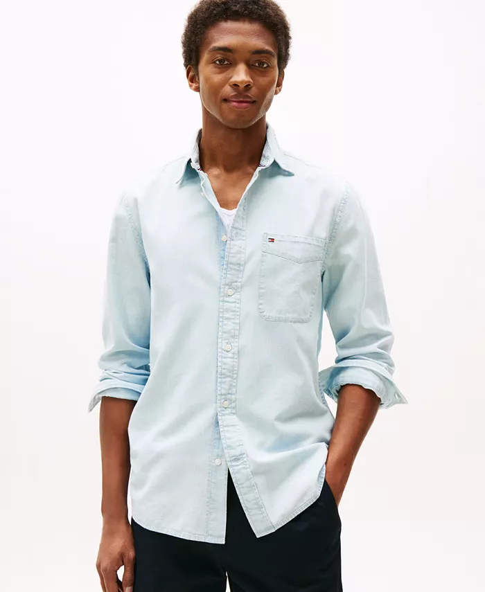 Мужская рубашка из шамбре с карманом, классический крой Tommy Hilfiger, синий
Мужская рубашка из шамбре с карманом, классический крой Tommy Hilfiger, синий