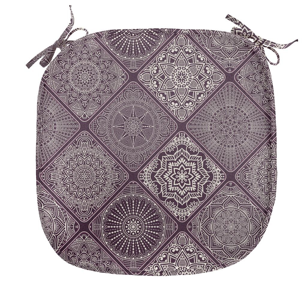 ABAKUHAUS Подушка на обеденный стул Mandala, винтажная восточная рамка, декоративная водонепроницаемая подушка с ремнями для кухонных сидений, 40 см x 40 см, баклажановый белый, черный
ABAKUHAUS Подушка на обеденный стул Mandala, винтажная восточная рамка, декоративная водонепроницаемая подушка с ремнями для кухонных сидений, 40 см x 40 см, баклажановый белый, черный