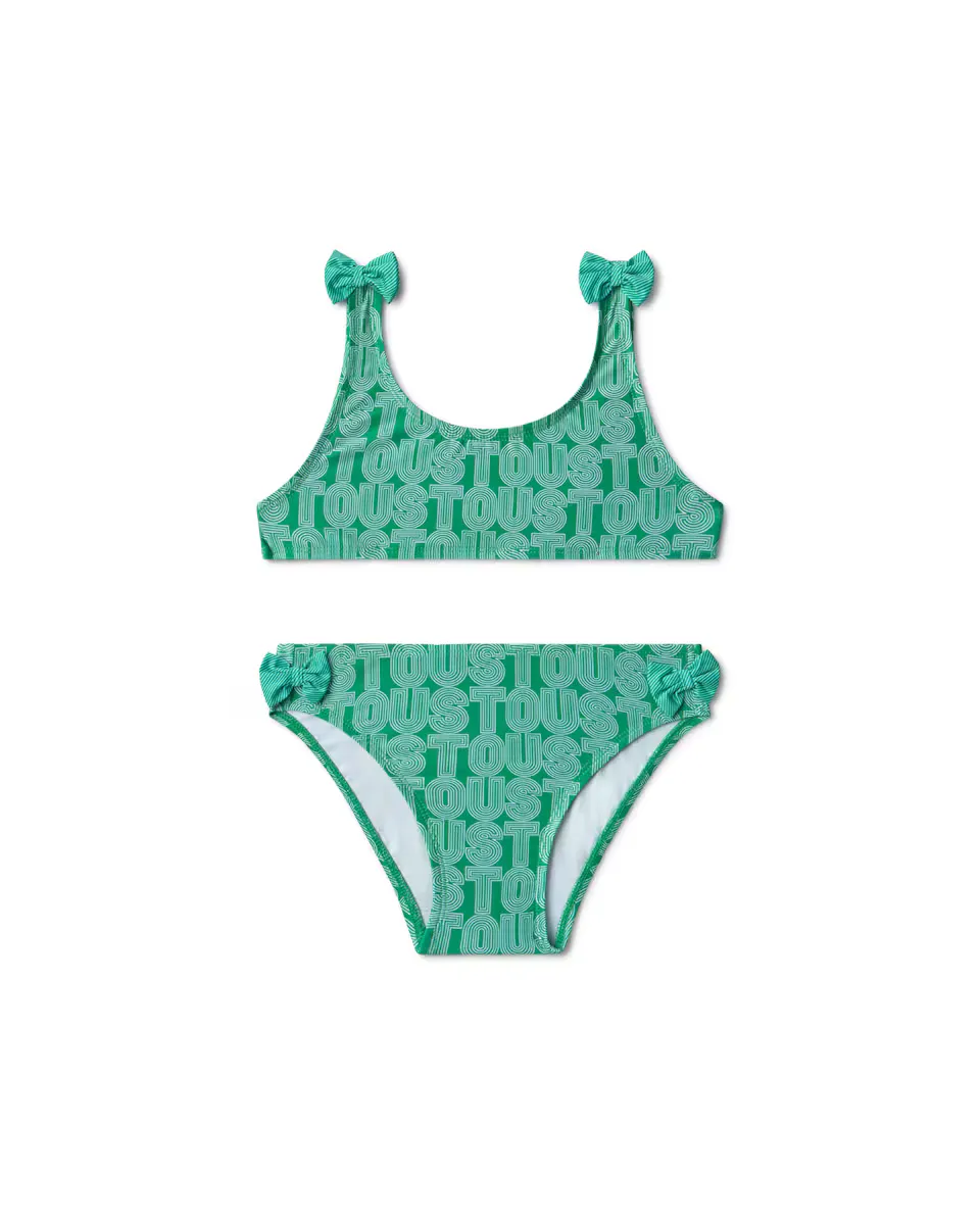 Бикини для девочки с принтом и линейным логотипом Tous, зеленый
Бикини для девочки с принтом и линейным логотипом Tous, зеленый