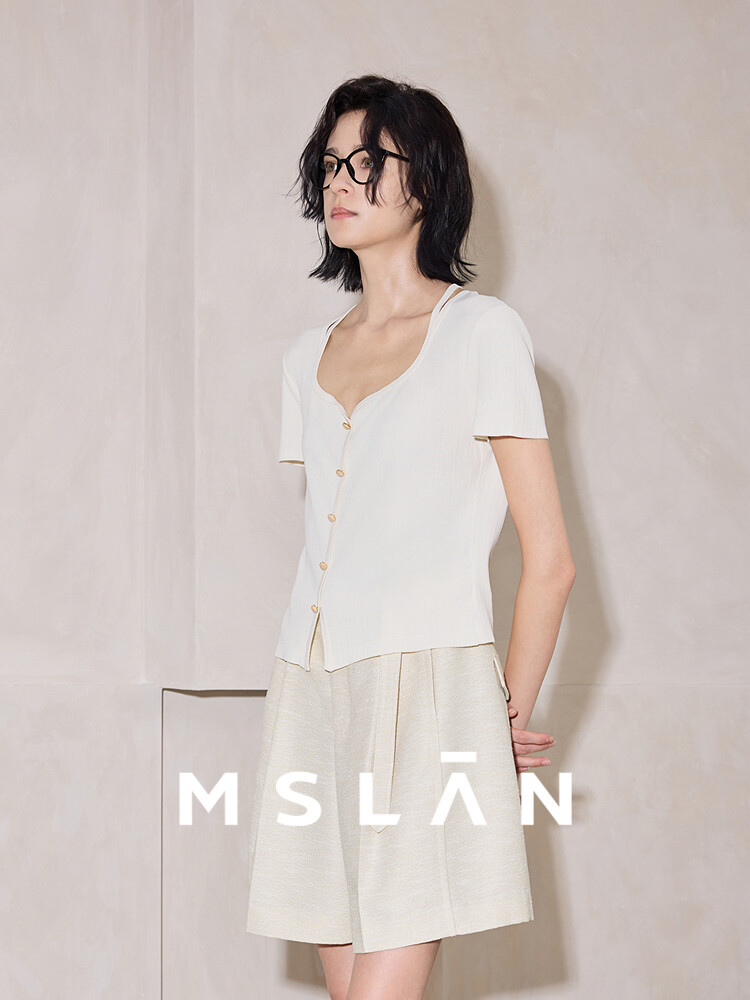 Пуловер вязаный MSlan с короткими рукавами, черный
Пуловер вязаный MSlan с короткими рукавами, черный