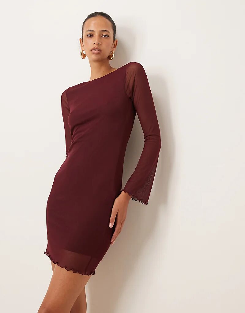 Мини-платье из сетки бордового цвета New Look
Мини-платье из сетки бордового цвета New Look