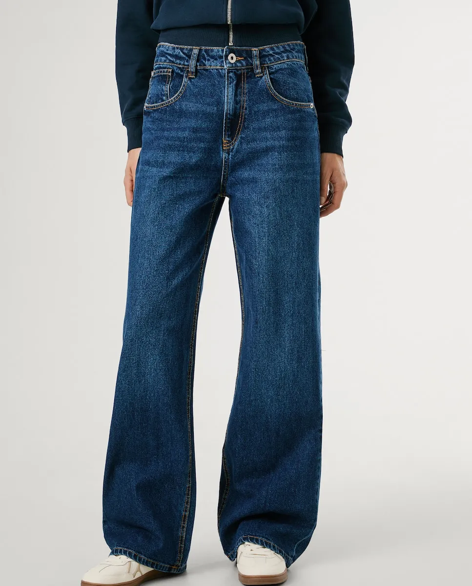 Женские прямые джинсы с высокой посадкой и вышитым логотипом Pepe Jeans, синий
Женские прямые джинсы с высокой посадкой и вышитым логотипом Pepe Jeans, синий