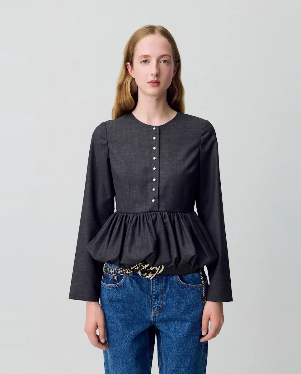 Женская блузка с баской Claudie Pierlot, серый
Женская блузка с баской Claudie Pierlot, серый