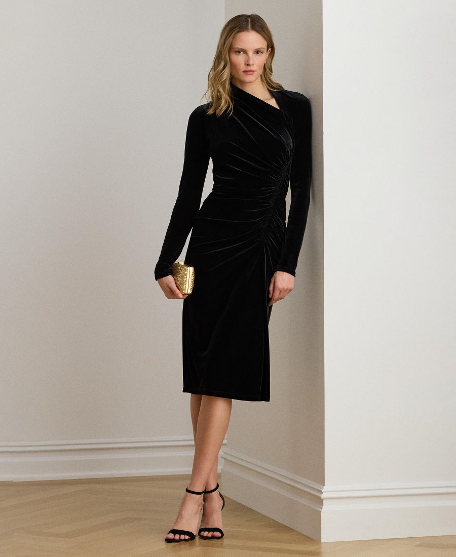 Женское бархатное платье с асимметричным вырезом Lauren Ralph Lauren, Black Velvet
Женское бархатное платье с асимметричным вырезом Lauren Ralph Lauren, Black Velvet