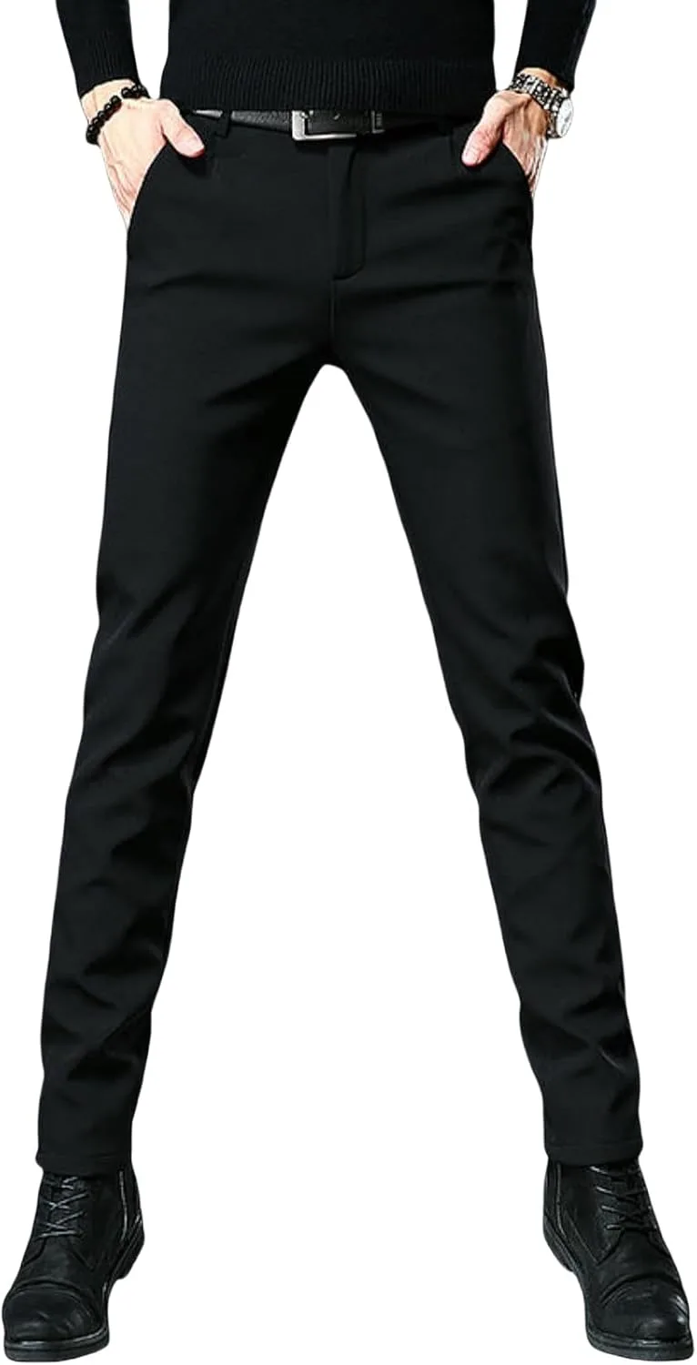 Мужские осенне-зимние брюки casual черные slim с эластичной подкладкой из флиса FOLKFOLD
Мужские осенне-зимние брюки casual черные slim с эластичной подкладкой из флиса FOLKFOLD