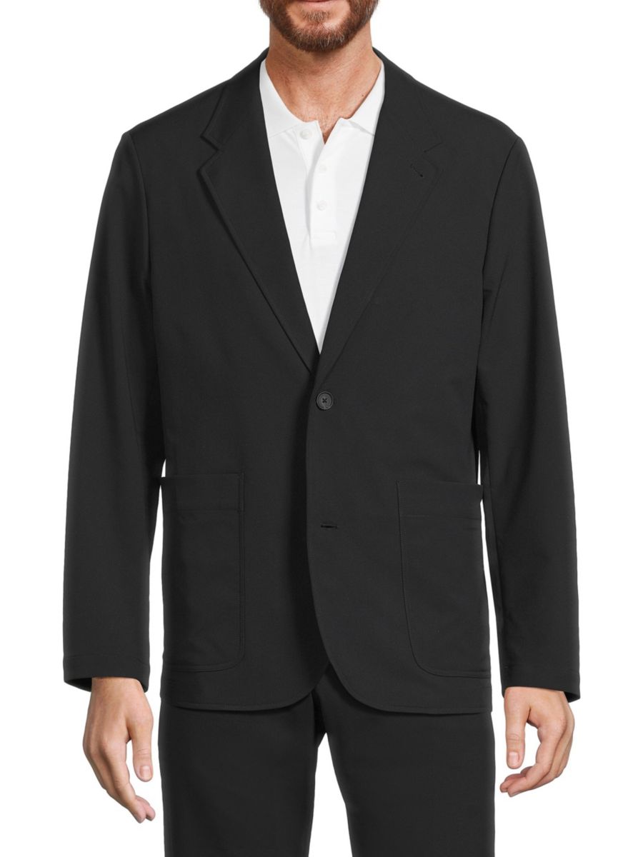Блейзер Tech Dobby с двумя пуговицами Vince, черный 
Блейзер Tech Dobby с двумя пуговицами Vince, черный