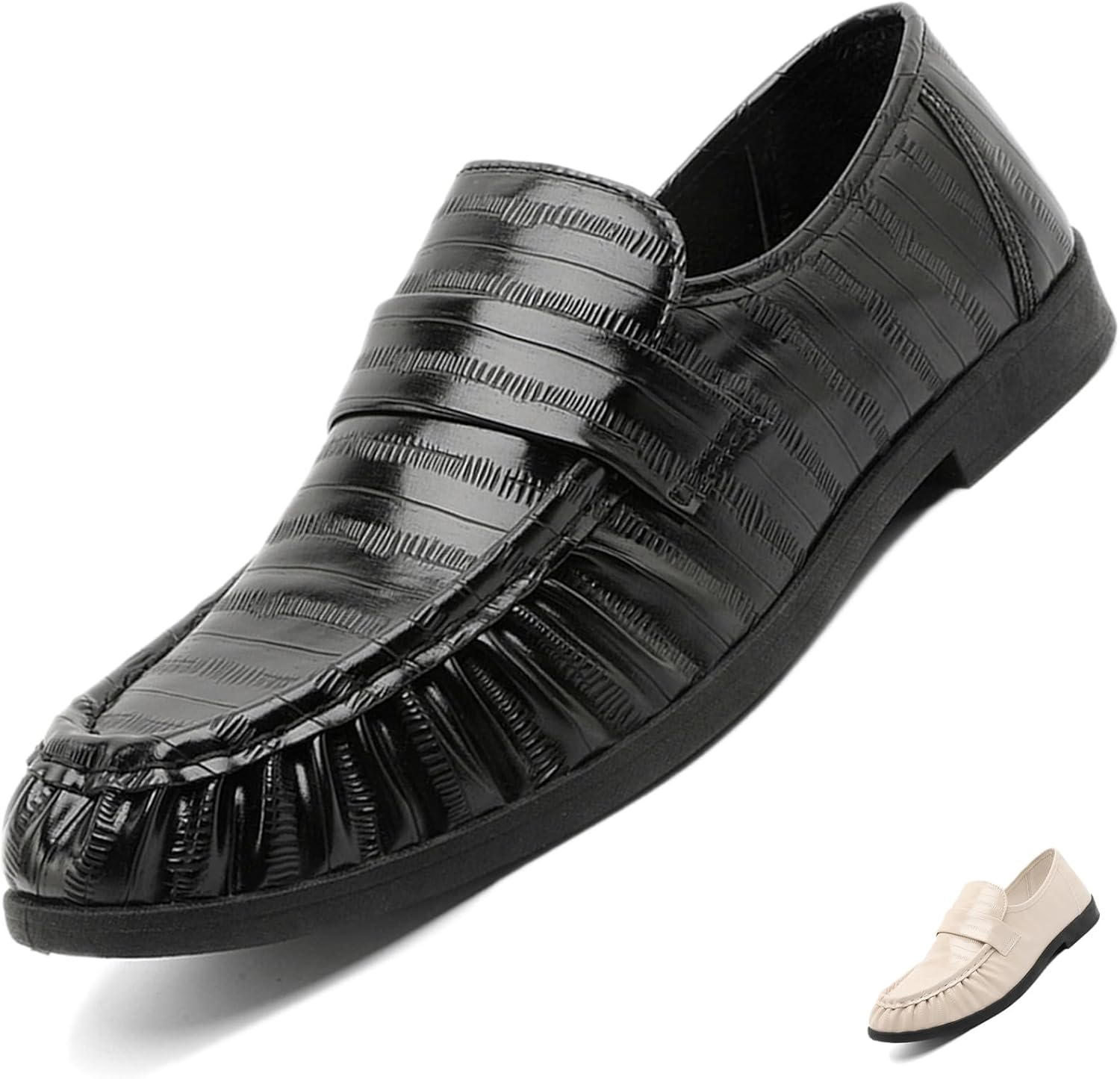 Мужские кожаные мокасины с плиссировкой, без шнурков, модные, с принтом, удобные, с нескользящей подошвой, низким каблуком, делового стиля, для повседневной носки, вождения и прогулок, мягкие лоферы Adkgbe, черный
Мужские кожаные мокасины с плиссировкой, без шнурков, модные, с принтом, удобные, с нескользящей подошвой, низким каблуком, делового стиля, для повседневной носки, вождения и прогулок, мягкие лоферы Adkgbe, черный