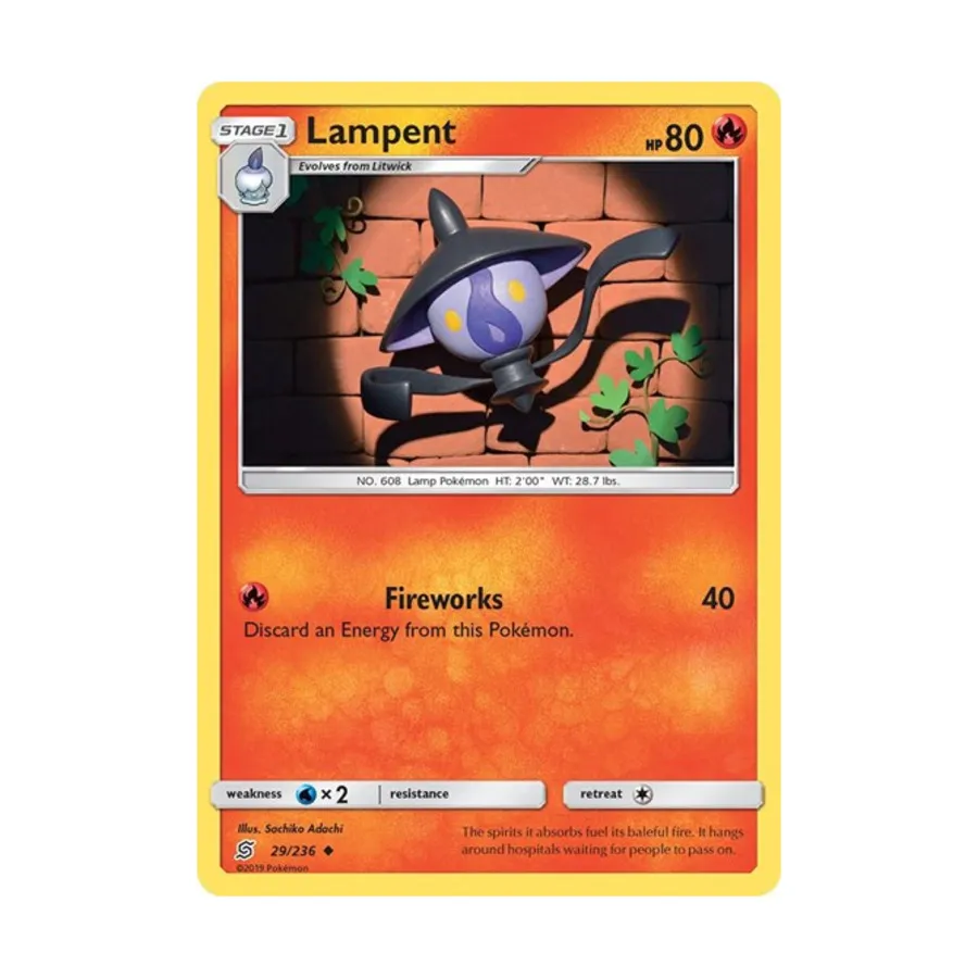 CCG Лампент (U) № 29/236, Pokemon - SM - Unified Minds - Singles
CCG Лампент (U) № 29/236, Pokemon - SM - Unified Minds - Singles