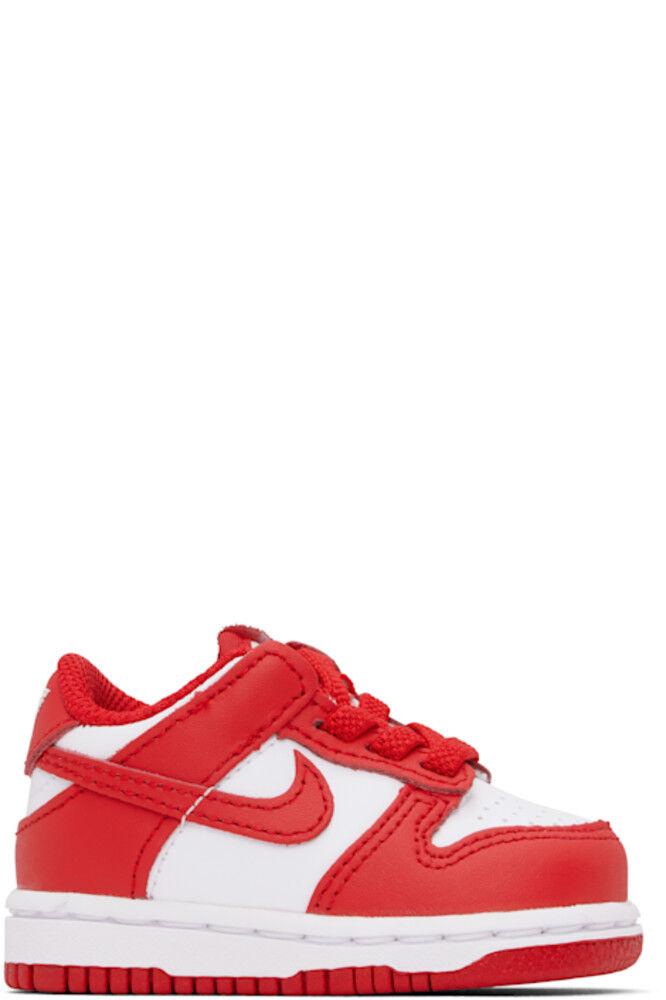 Детские красные и белые низкие кеды Dunk Nike
Детские красные и белые низкие кеды Dunk Nike