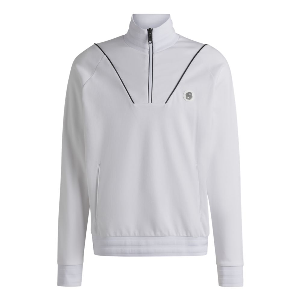 Хлопковая толстовка с застежкой-молнией на воротнике и монограммой Double B BOSS, белый
Хлопковая толстовка с застежкой-молнией на воротнике и монограммой Double B BOSS, белый