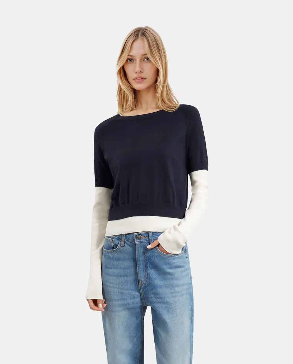 Женский свитер с вышитым гербом The Kooples, синий
Женский свитер с вышитым гербом The Kooples, синий