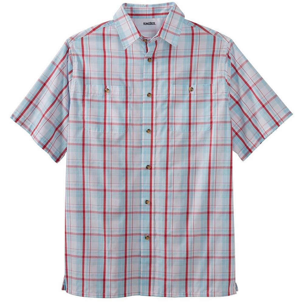 Мужская спортивная рубашка в клетку с короткими рукавами и короткими рукавами Kingразмера Big & Tall KingSize, цвет Cool Blue Plaid
Мужская спортивная рубашка в клетку с короткими рукавами и короткими рукавами Kingразмера Big & Tall KingSize, цвет Cool Blue Plaid