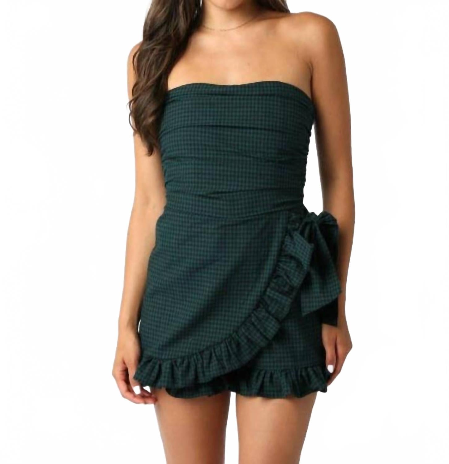 OLIVACEOUS Милый клетчатый комбинезончик для девочки, зеленый
OLIVACEOUS Милый клетчатый комбинезончик для девочки, зеленый