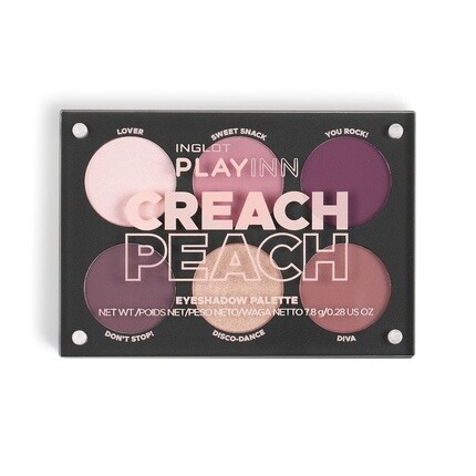 Playinn Creach Peach Eyeshadow Palette — коллекция из 6 уникальных оттенков для полного макияжа глаз, Inglot
Playinn Creach Peach Eyeshadow Palette — коллекция из 6 уникальных оттенков для полного макияжа глаз, Inglot