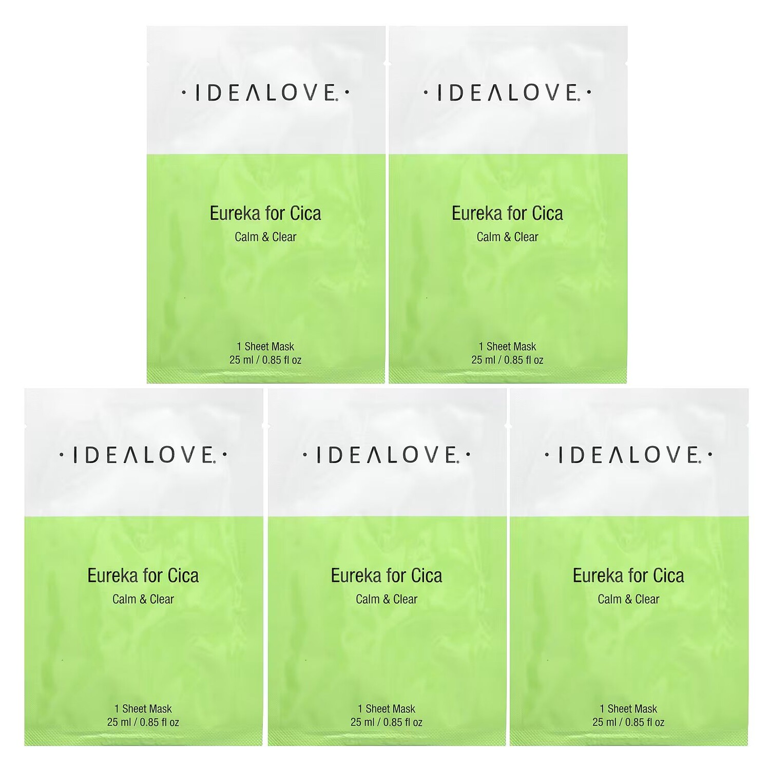 Eureka for Cica, Calm & Clear, 5 косметических тканевых масок, 25 мл (0,85 жидк. унции) каждая Idealove
Eureka for Cica, Calm & Clear, 5 косметических тканевых масок, 25 мл (0,85 жидк. унции) каждая Idealove