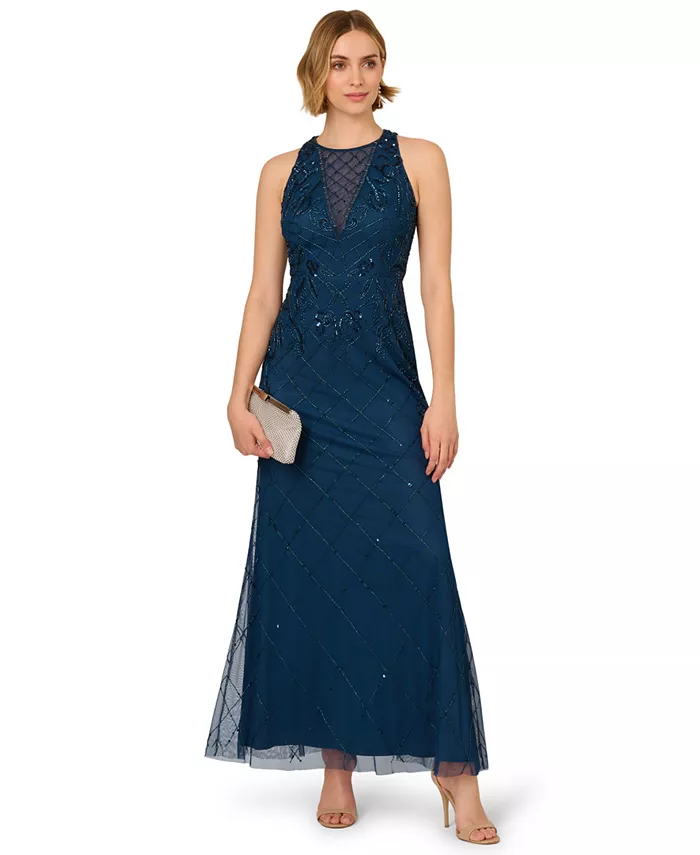 Женское платье-русалка с декоративными элементами Adrianna Papell, синий
Женское платье-русалка с декоративными элементами Adrianna Papell, синий