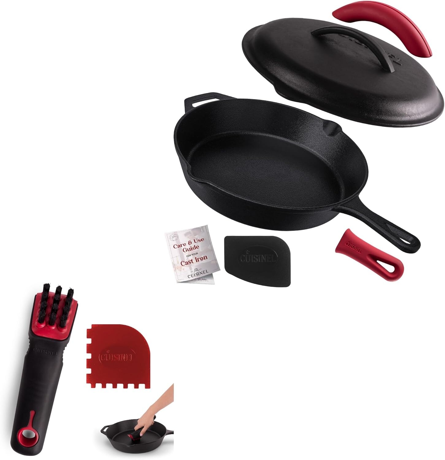 Чугунная сковорода Cuisinel диаметром 12 дюймов с крышкой + удобная щетка для чистки + скребок для сковороды — комбинированная посуда и аксессуары
Чугунная сковорода Cuisinel диаметром 12 дюймов с крышкой + удобная щетка для чистки + скребок для сковороды — комбинированная посуда и аксессуары